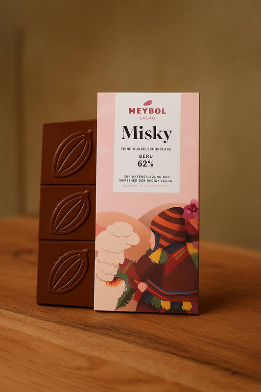 Misky  – Edelkakao Chuncho,62% Peru, Meybol
